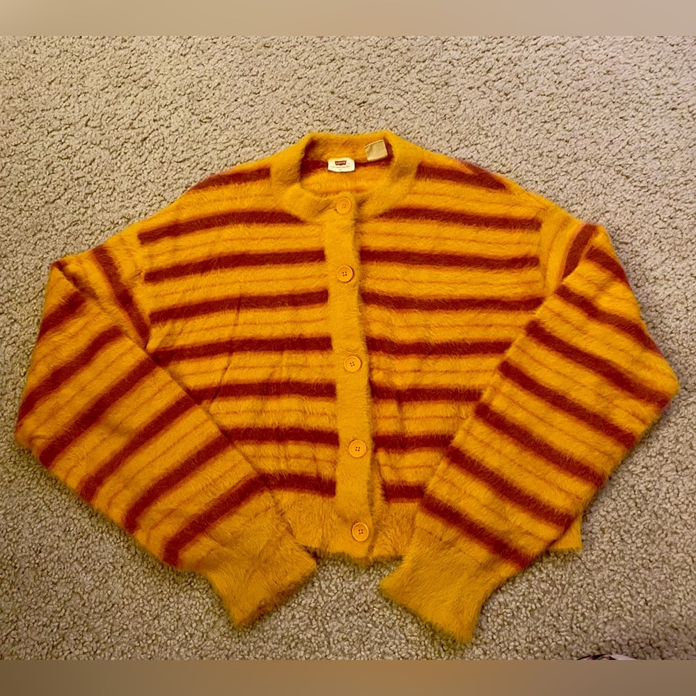Levi's Women's Striped Cardigan in Yellow and Red
